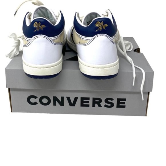 Converse Fastbreak Pro Women Sneakers Leather Mid Top Egret Navy Canvas A01703C - Picture 5 of 10